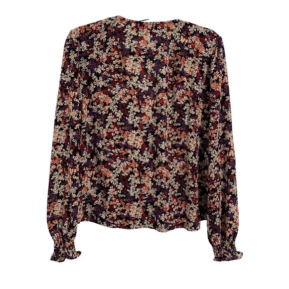 Sanctuary Cori‎ Wrapped Front Long Sleeve Floral Blouse Size M - Picture 7 of 9